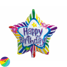 Folija balon - Happy Birthday zvezda