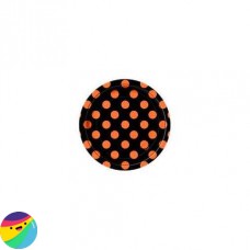 Krožniki črni z oranžnimi pikami 18cm