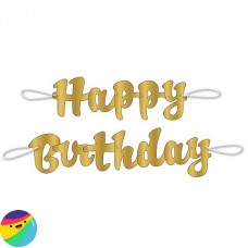 Napis Happy Birthday zlat