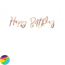 Napis Happy Birthday rose gold