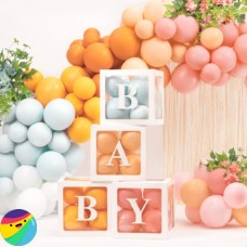 Škatle za balone BABY v beli barvi