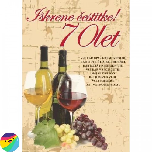 Voščilnica - 70 Steklenici vina